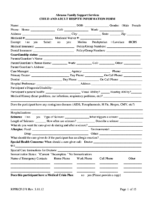 Child and Adult Info Form