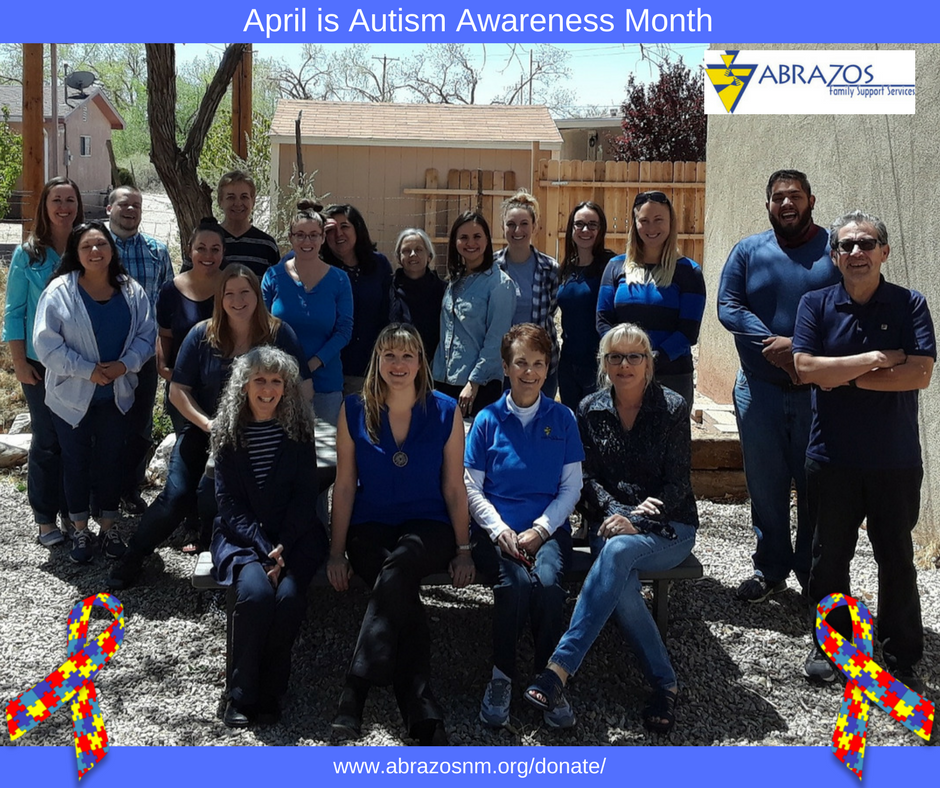 Abrazos team wears blue for Autism Awareness Month